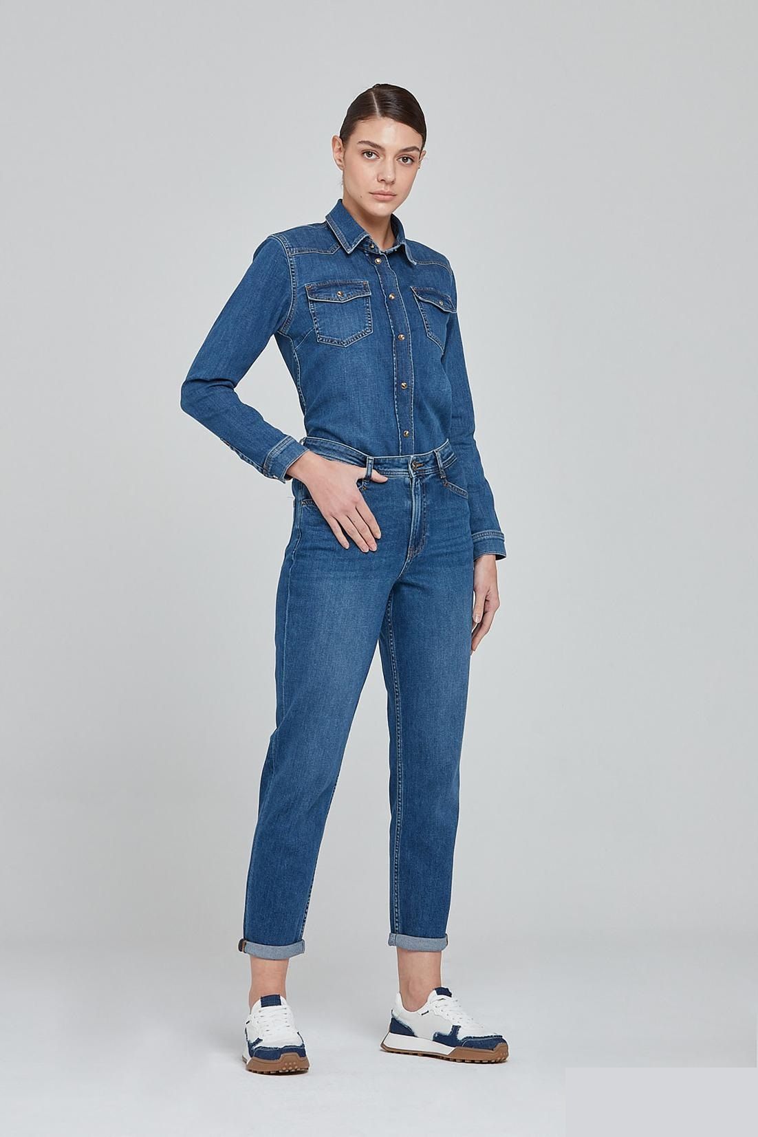 4313-1525-03 Рубашка джинсовая женская